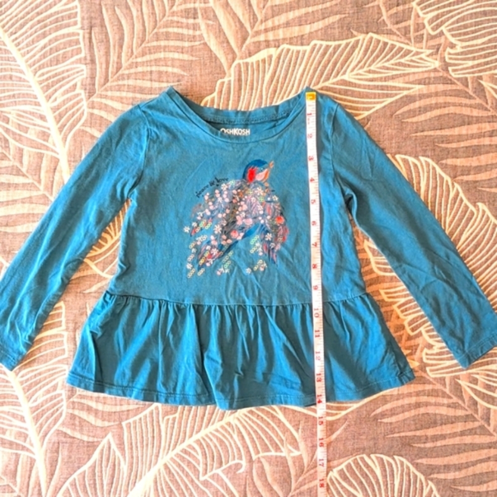 Oshkosh B'Gosh Kids Toddler Girl Long Sleeve Graphic Print Shirt Top